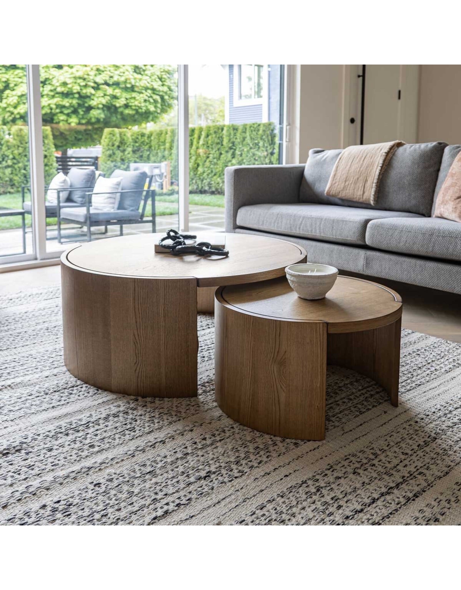 Forma Nesting Coffee Tables, Rustic Oak