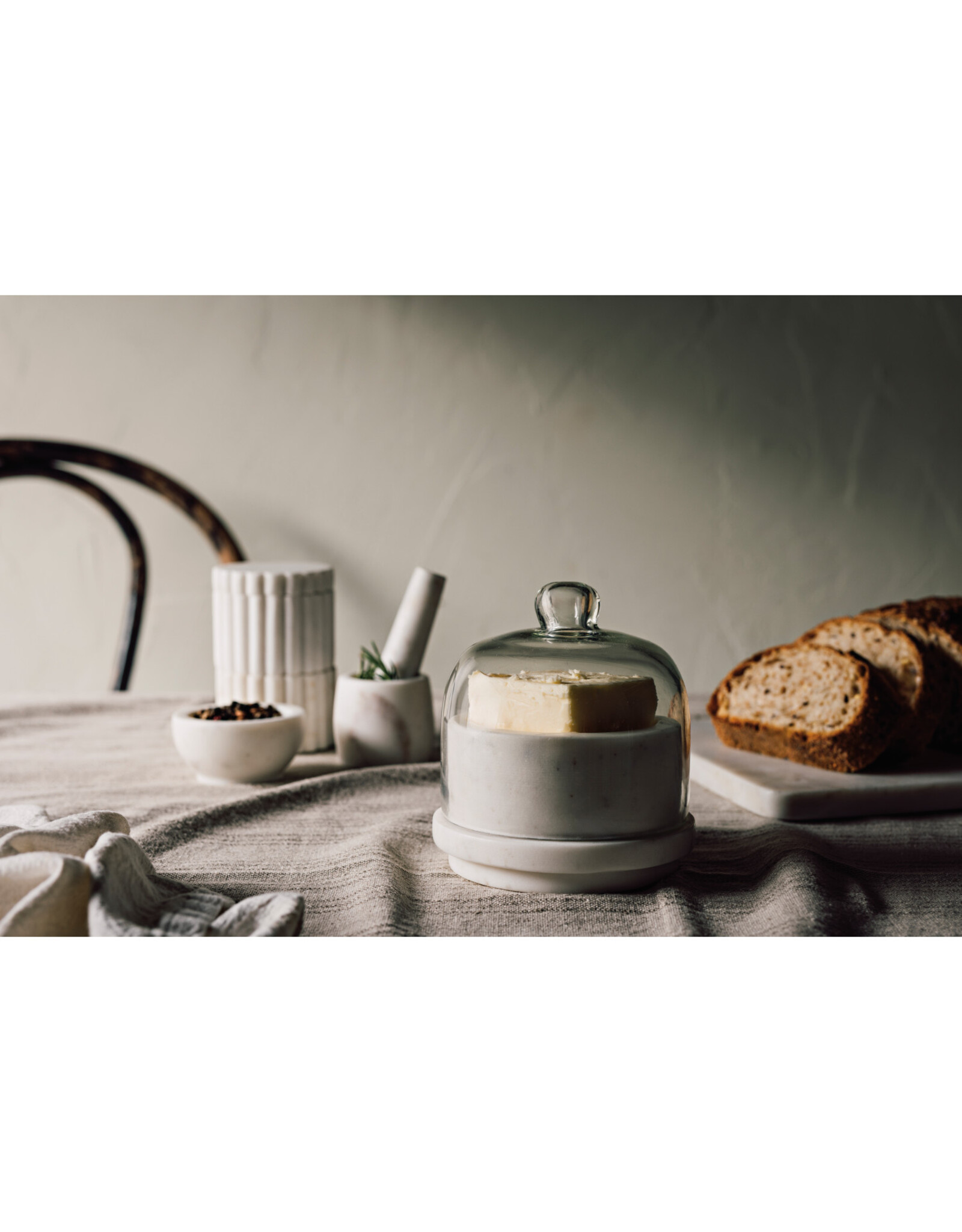 White Marble Butter Dish