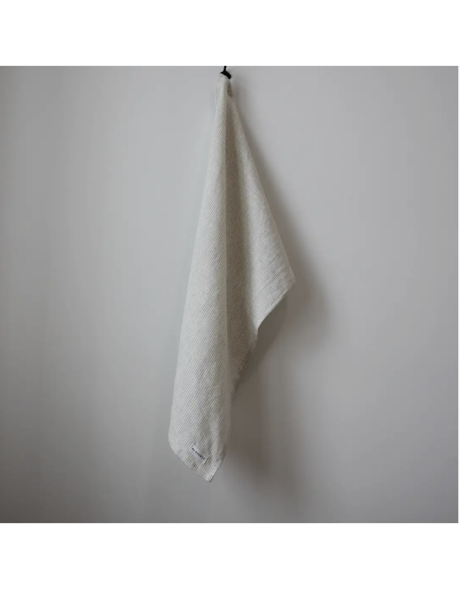 The Sawyer Tea Towel, Beige Pinstripe