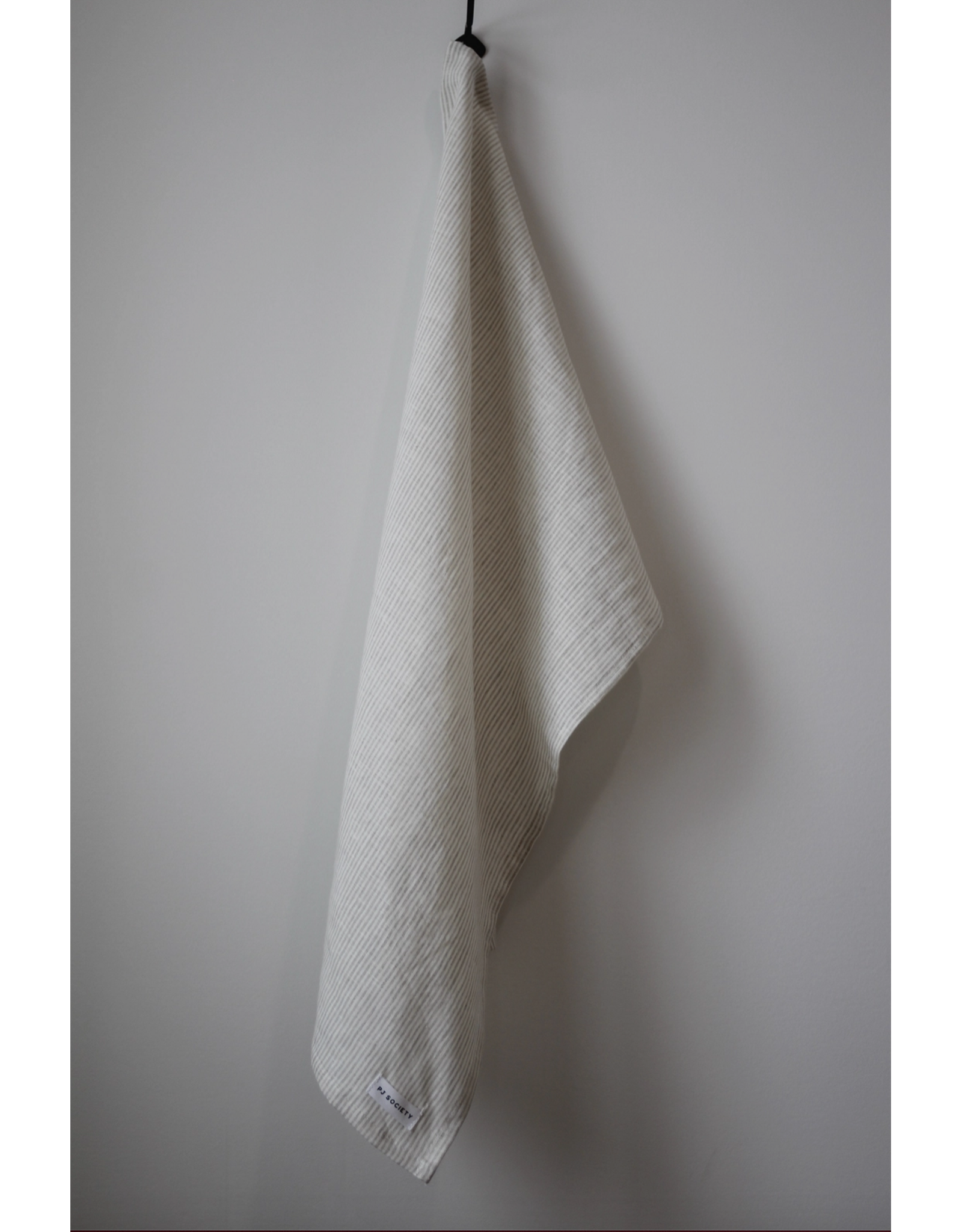 The Sawyer Tea Towel, Beige Pinstripe