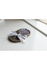 Fluted Stoneware Oval Tray, Mocha Stone