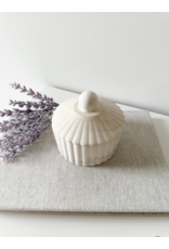 Fluted Pinch Bowl w/ Lid, Limestone