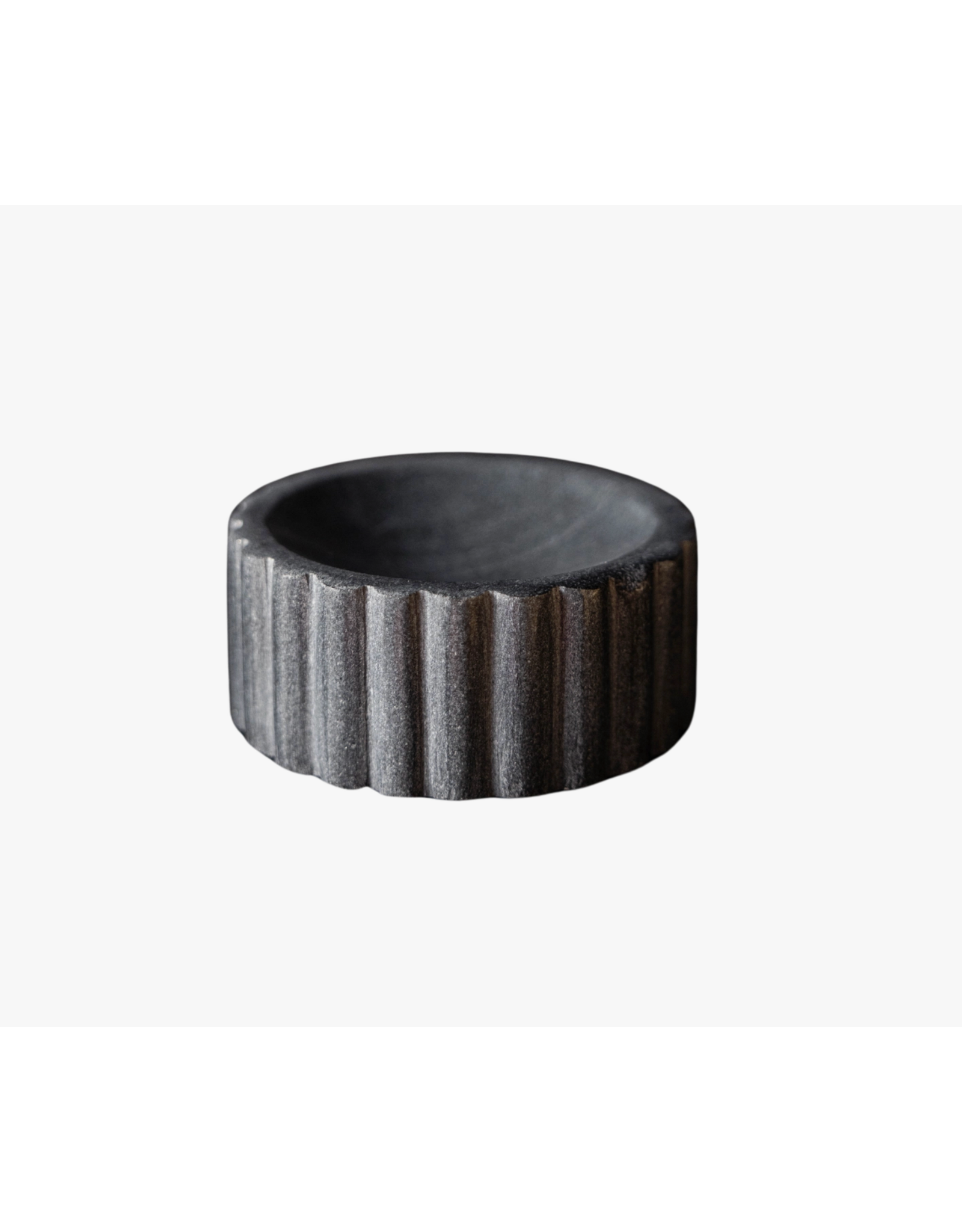 Fluted Soap Dish Black Marble