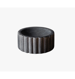 Fluted Soap Dish Black Marble