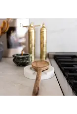 Turned White Marble Round Spoon Rest