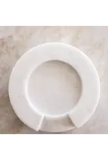 Turned White Marble Round Spoon Rest