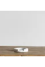 Turned White Marble Round Spoon Rest