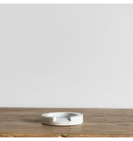 Turned White Marble Round Spoon Rest