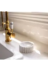 White Marble Fluted Soap Dish