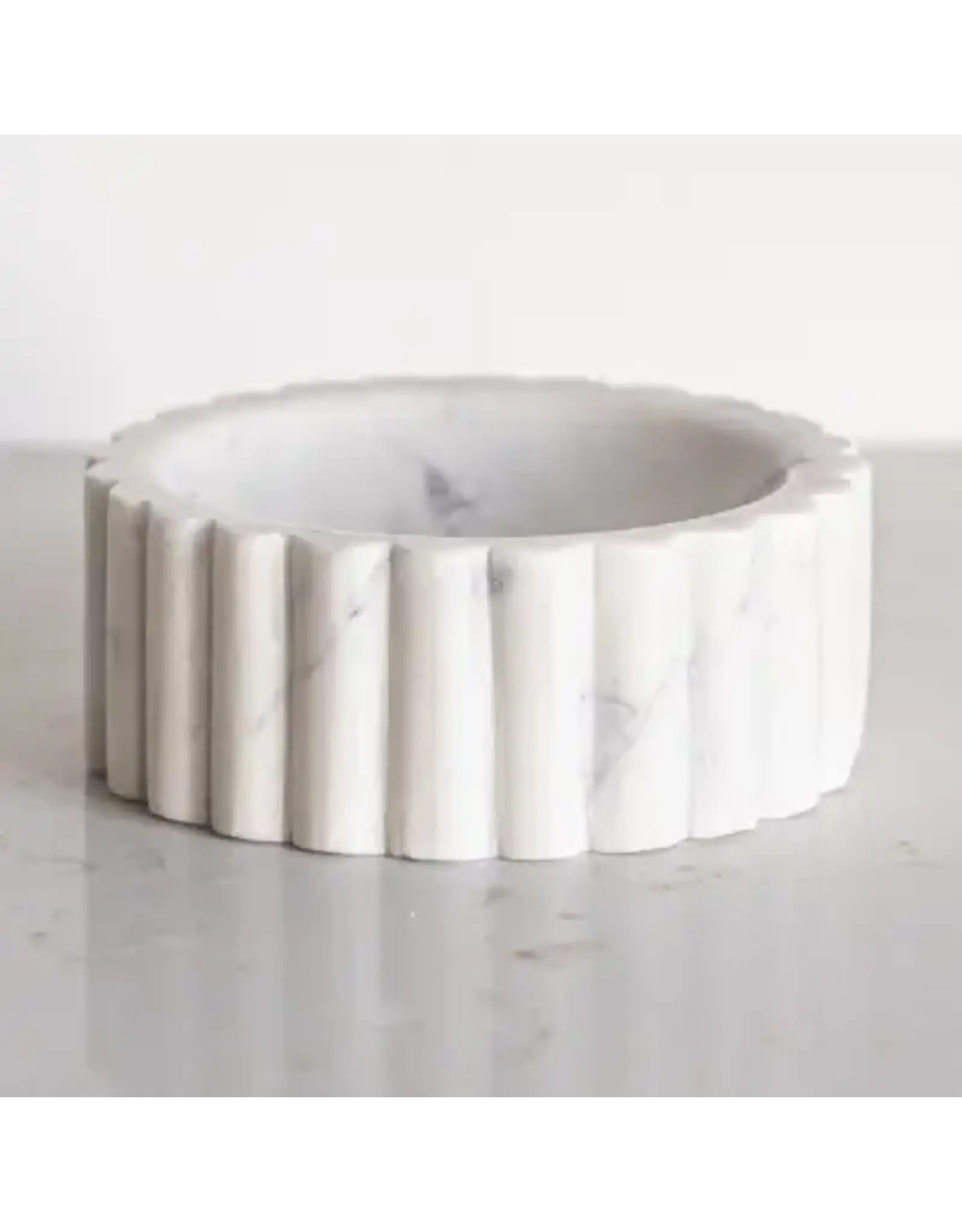 White Marble Fluted Soap Dish