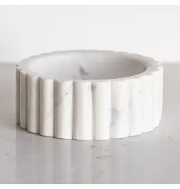 White Marble Fluted Soap Dish