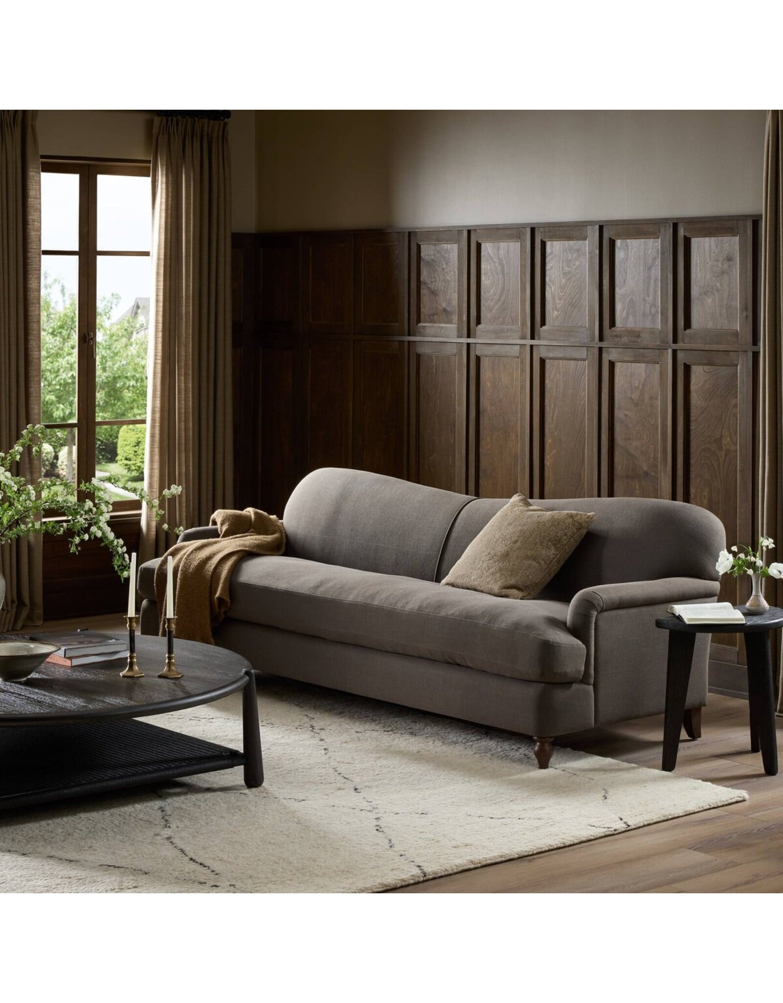 Tiani Sofa, Savoy Coffee 96"