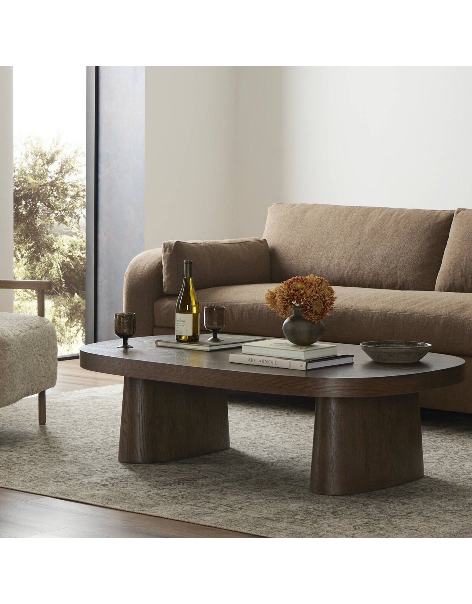 Valen Dining Table, Rustic Brown Oak Veneer