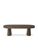 Valen Dining Table, Rustic Brown Oak Veneer