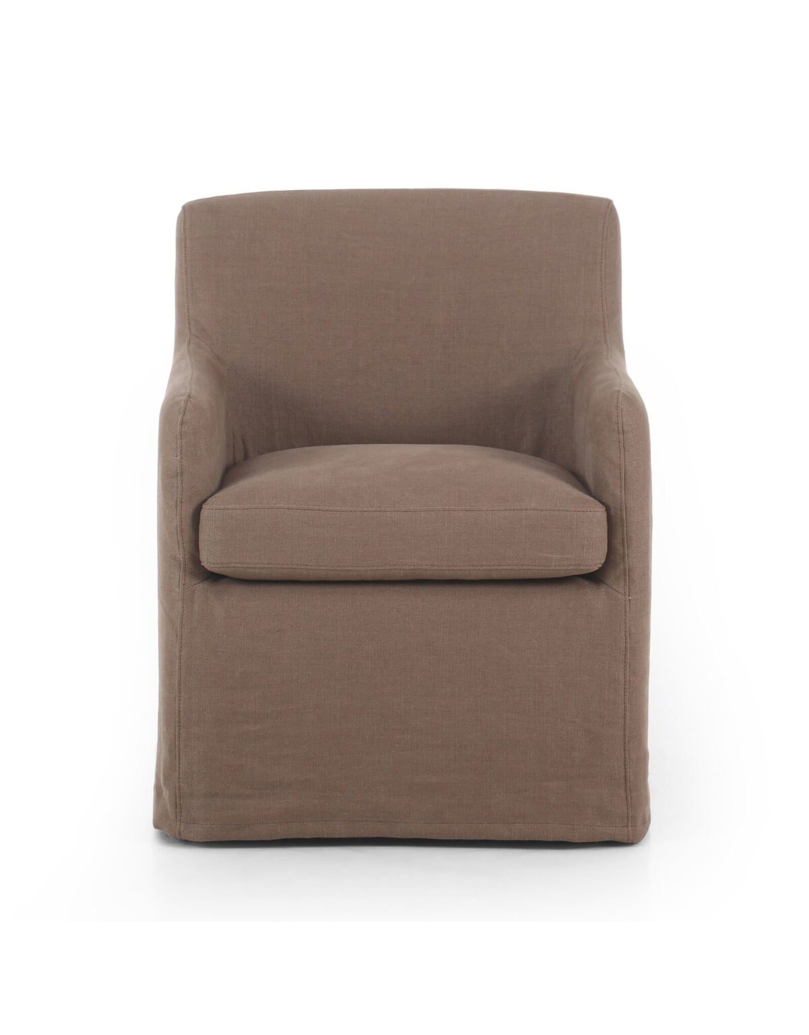 Westcott Slipcover Dining Chair, Brussels Mushroom