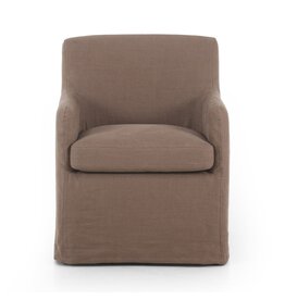 Westcott Slipcover Dining Chair, Brussels Mushroom