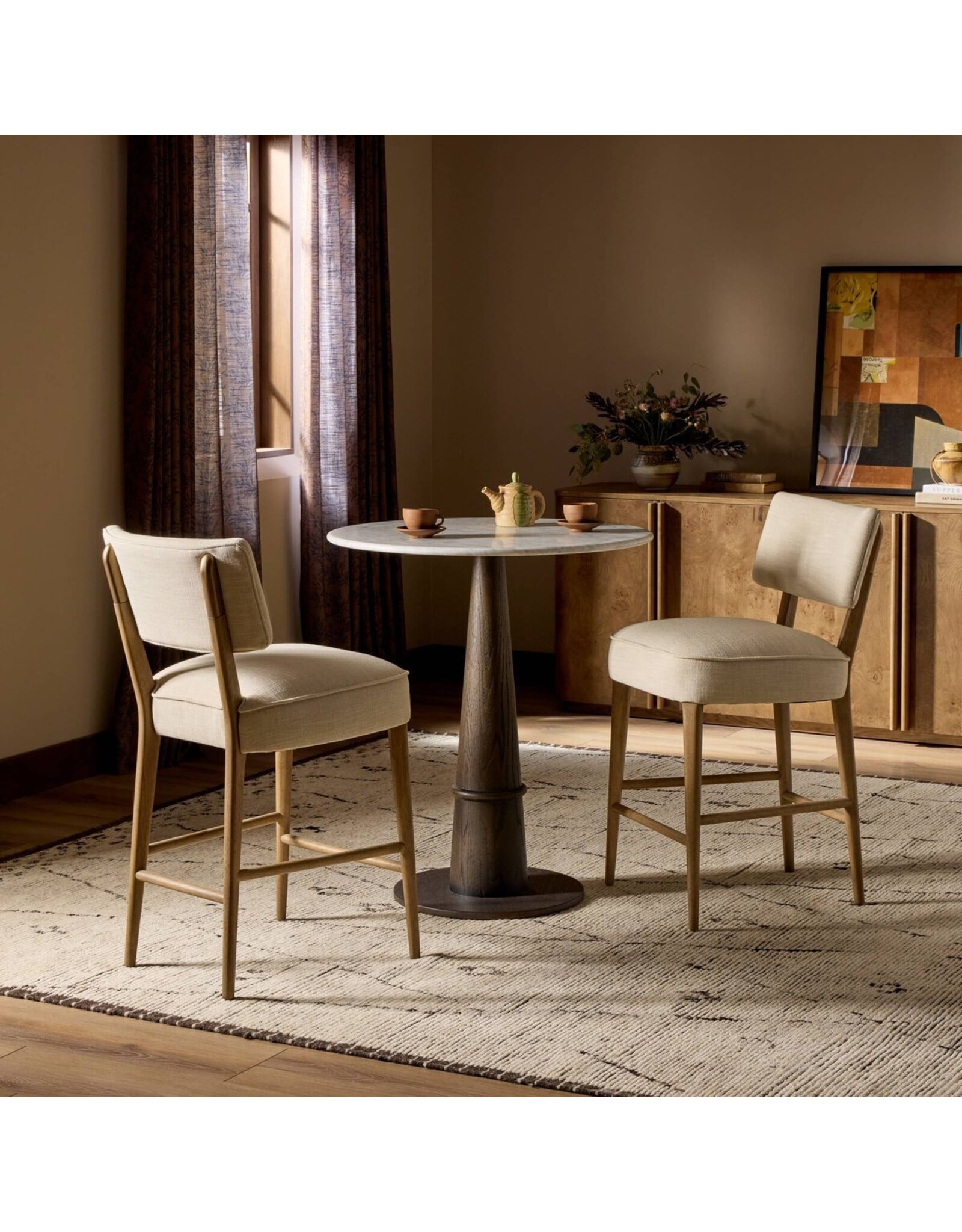 Orville Stool, Cambric Ivory