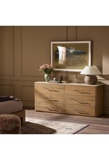 Raleigh 6 Drawer Dresser, Worn Oak Veneer