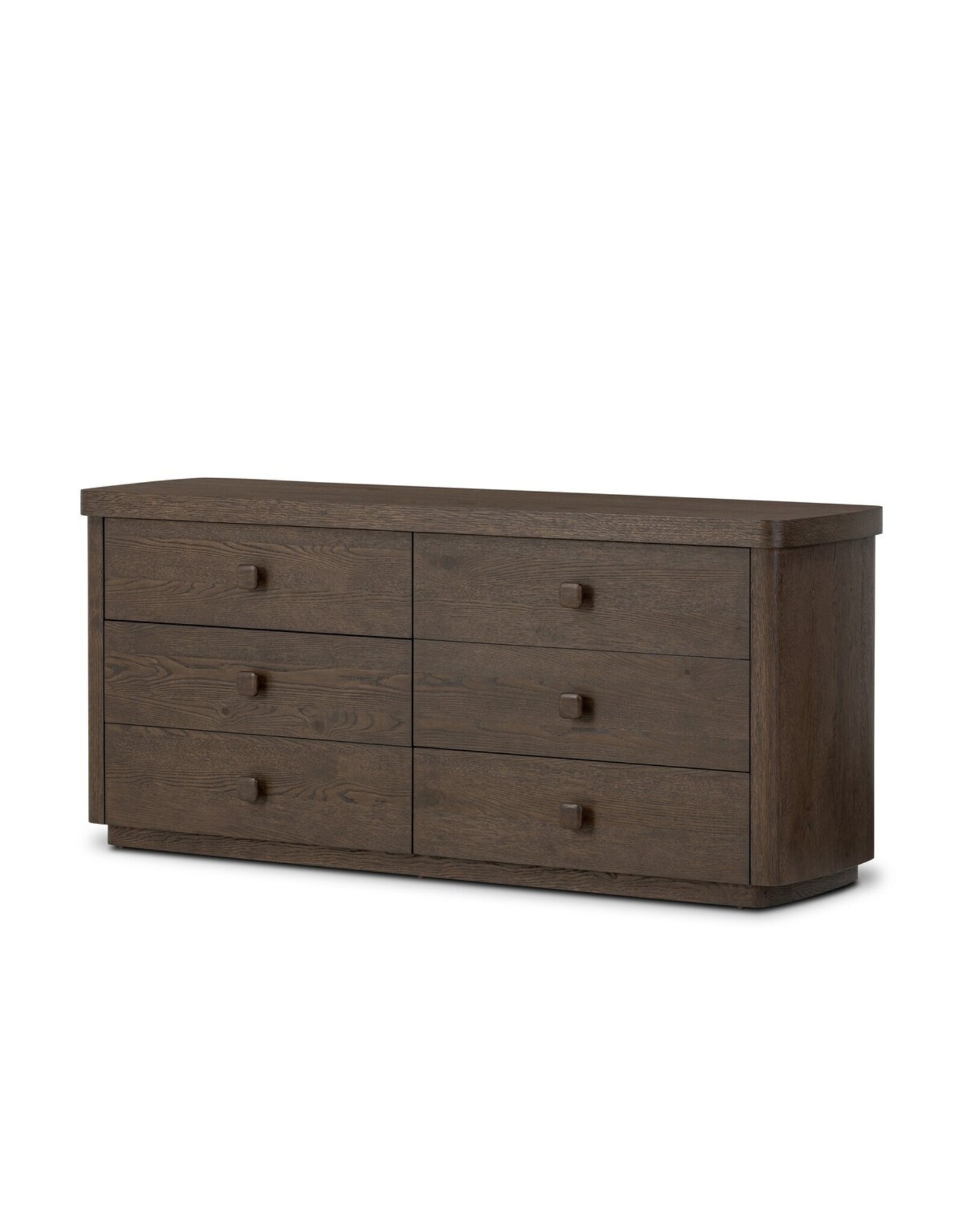 Valen 6 Drawer Dresser,  Rustic Brown Oak Veneer