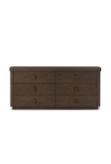 Valen 6 Drawer Dresser,  Rustic Brown Oak Veneer