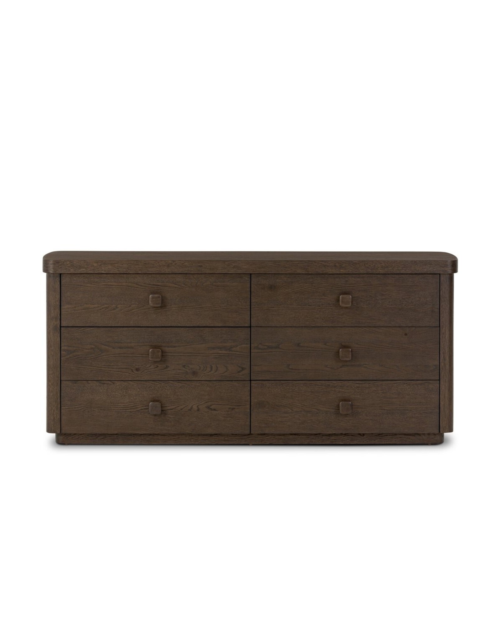 Valen 6 Drawer Dresser,  Rustic Brown Oak Veneer