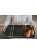 Navy Green Plaid Large Melamine Tray w/ Handles