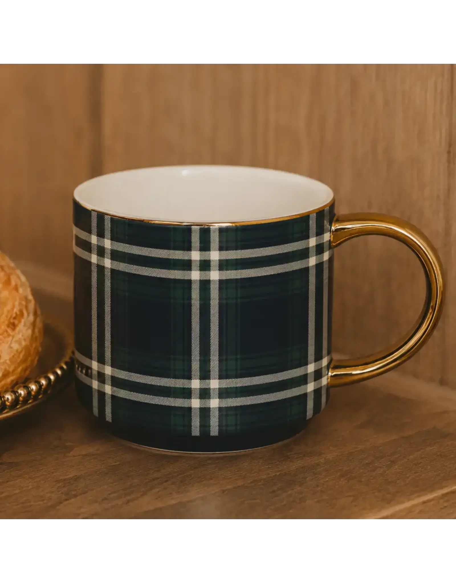 Navy Plaid Coffee Mug