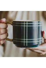 Navy Plaid Coffee Mug