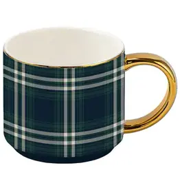 Navy Plaid Coffee Mug