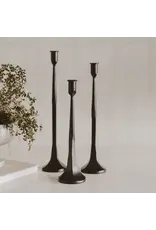 Black Cast Iron Taper Candle Holders, Set of 3