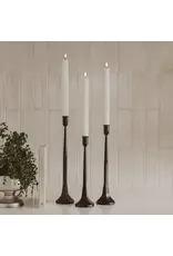 Black Cast Iron Taper Candle Holders, Set of 3