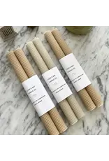 Ridge Taper Candle | Set of 2, Beige