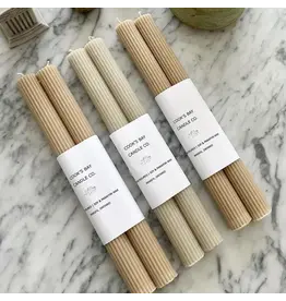Ridge Taper Candle | Set of 2, Off-White