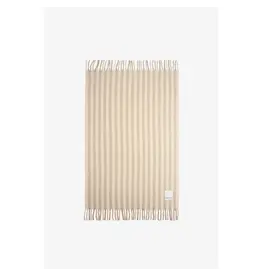 The Wool Stripe Throw, Pale Taupe Stripe