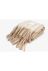 The Wool Stripe Throw, Pale Taupe Stripe
