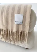 The Wool Stripe Throw, Pale Taupe Stripe