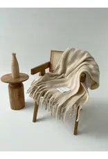 The Wool Stripe Throw, Pale Taupe Stripe
