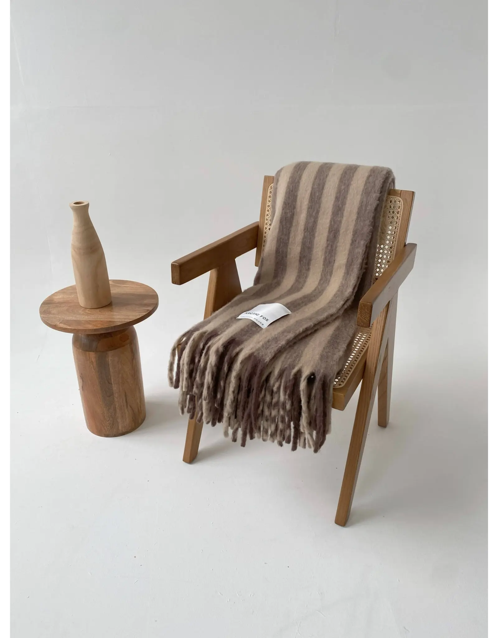 The Wool Stripe Throw, Burnt Umber Stripe