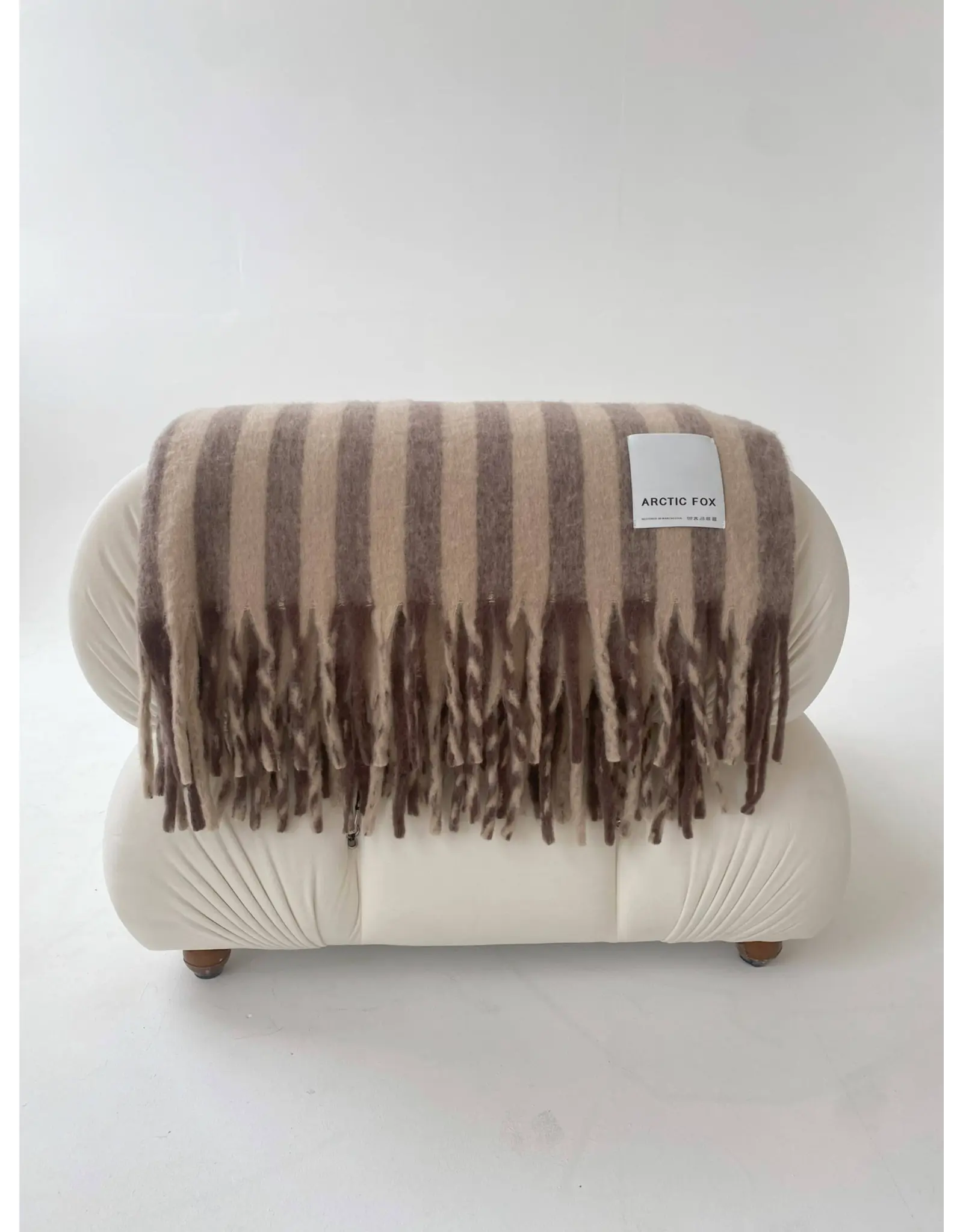 The Wool Stripe Throw, Burnt Umber Stripe
