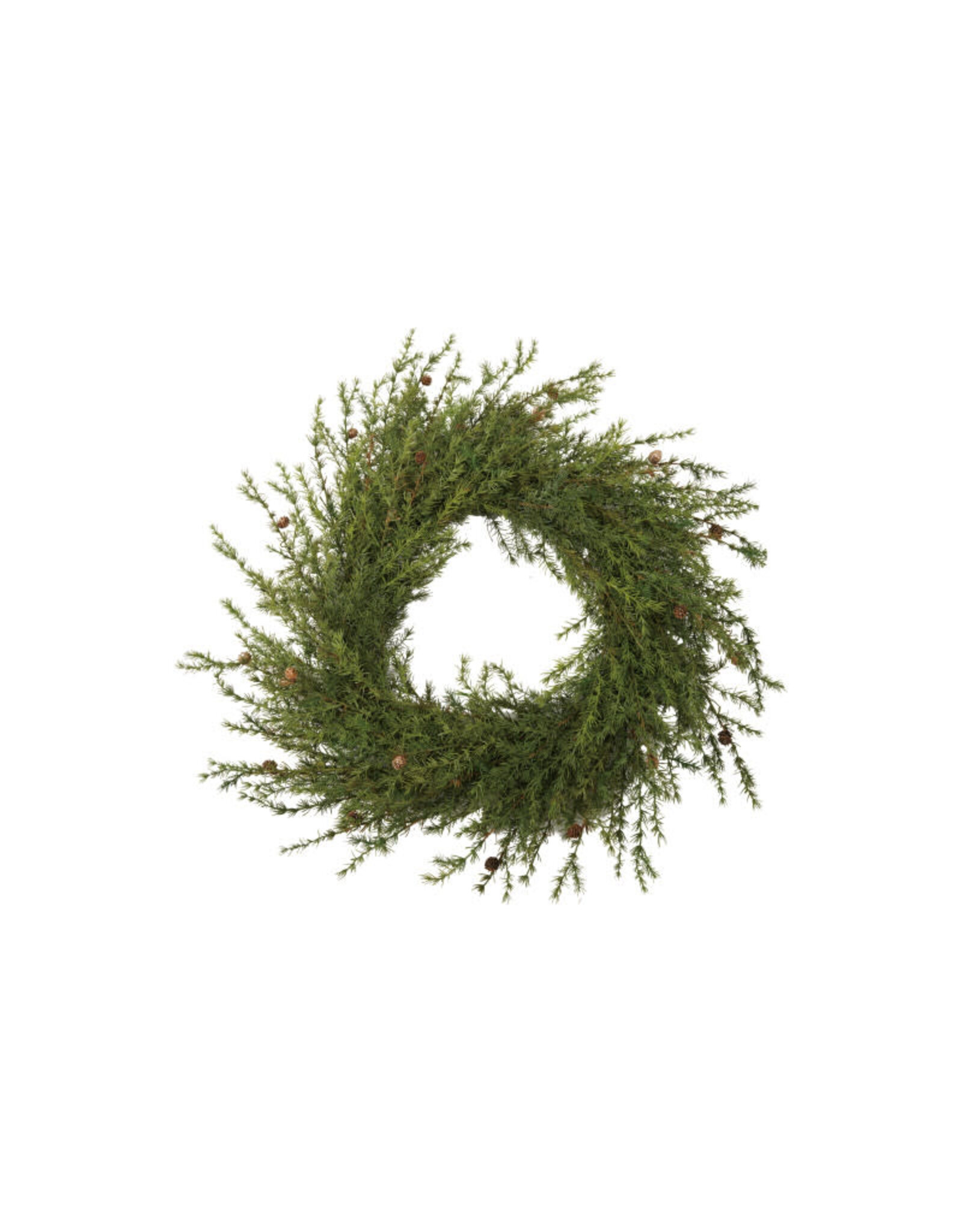 55" Faux Cedar Wreath w/ Pinecones
