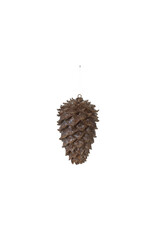 Resin Pinecone with Glitter, Brown