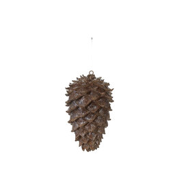 Resin Pinecone with Glitter, Brown