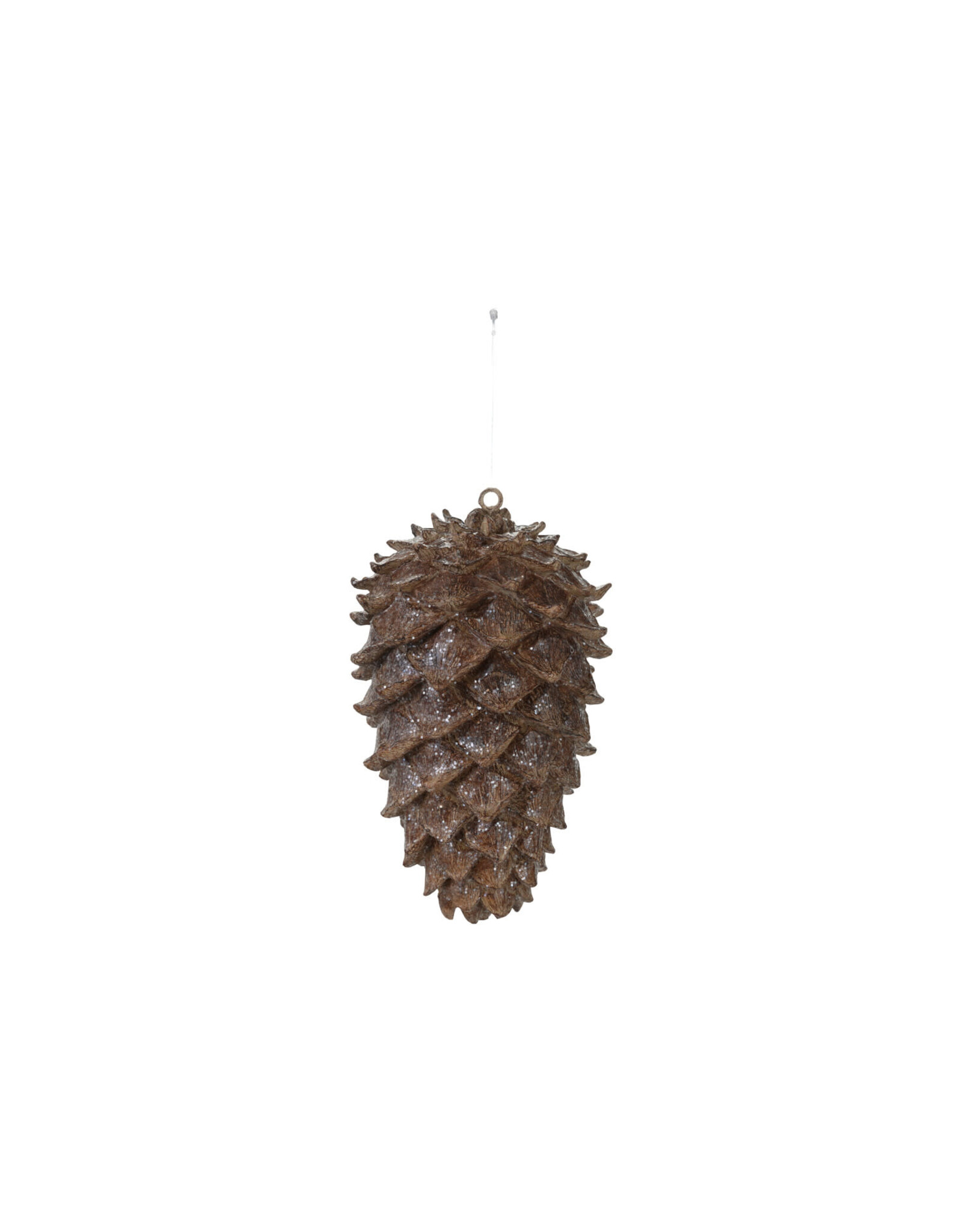 Resin Pinecone with Glitter, Brown