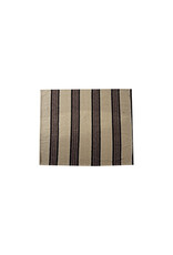 Fabric Faux Sherpa Throw with Stripes, Black & Grey