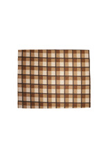 60"L x 50"W Fabric Faux Sherpa Throw, Brown Plaid