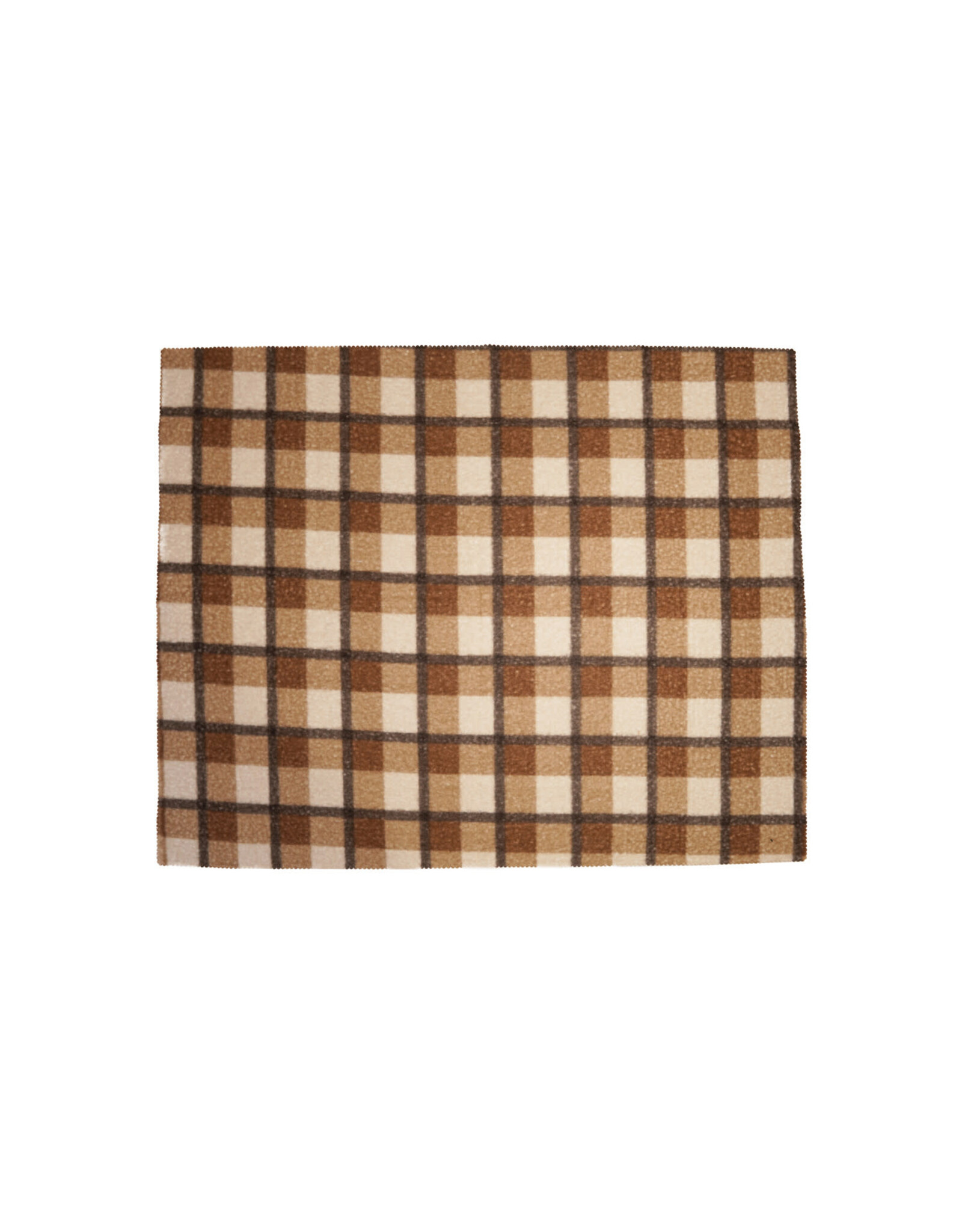 60"L x 50"W Fabric Faux Sherpa Throw, Brown Plaid