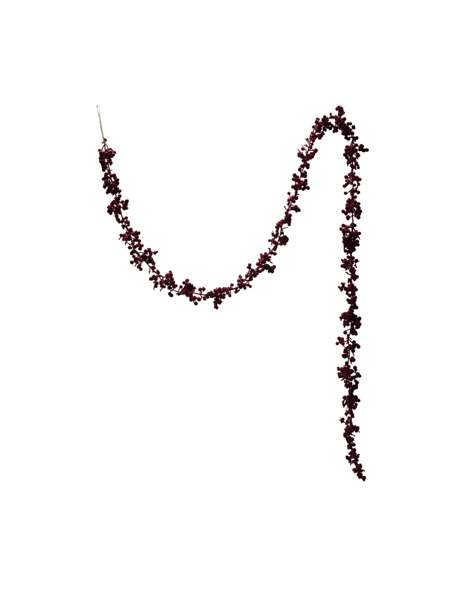 72"L x 5-1/4"H Flocked Foam Ball Garland, Burgundy