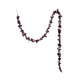 72"L x 5-1/4"H Flocked Foam Ball Garland, Burgundy