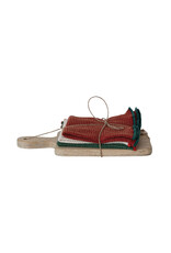 Dish Cloths with Stitched Edge & Cheese/Serving Board, S/4