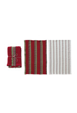 Waffle Weave Tea Towels & Mango Wood Cheese/Serving Board, S/3